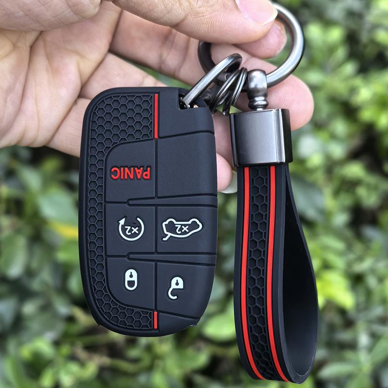 Silicone Car Key Case Cover For Jeep Grand Cherokee Wk2 Kl Wrangler Jk Renegade Commander Compass Keychain Accessories