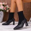 Fashion Women's Boots Fashionable Autumn New Comfortable Pointed Toe Side Zipper  Versatile Chunky Heels  Women's High Heel Boots 625