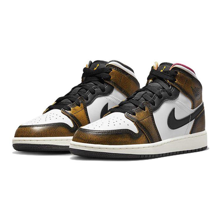 Jordan 1 Mid SE Orange Wear Away GS DQ8418-071