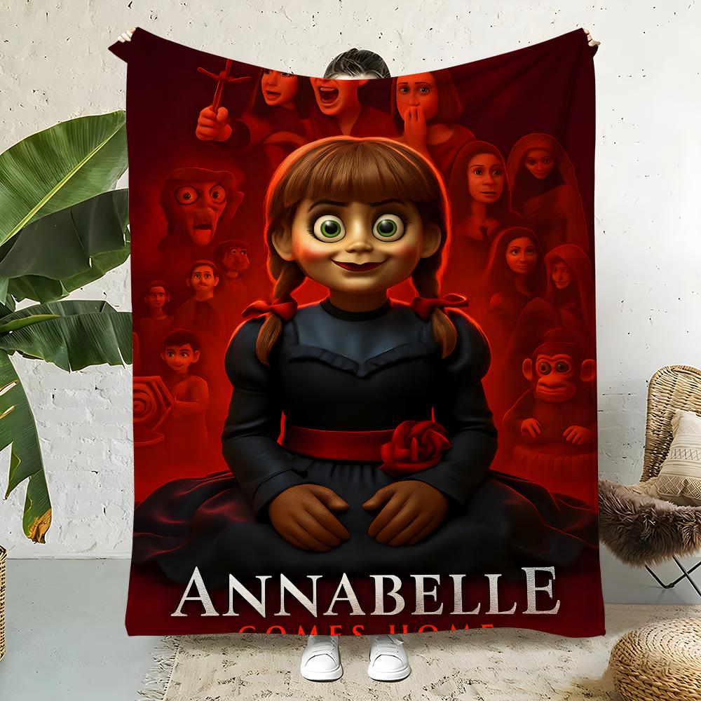 Movie A-Annabelle Throw  Flannel Throw Blanket,Bed Home Office Nap Blanket Travel,Camping,Picnic Blanket Soft Decor 75x90cm