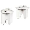 Coffee Table Set 2 pcs White Solid Pine Wood