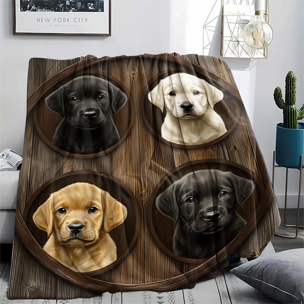 Dog Print Flannel Blanket, High Quality Comfortable for All Seasons, Home Decor, Warmth and Comfort, Perfect for Christmas Gifts