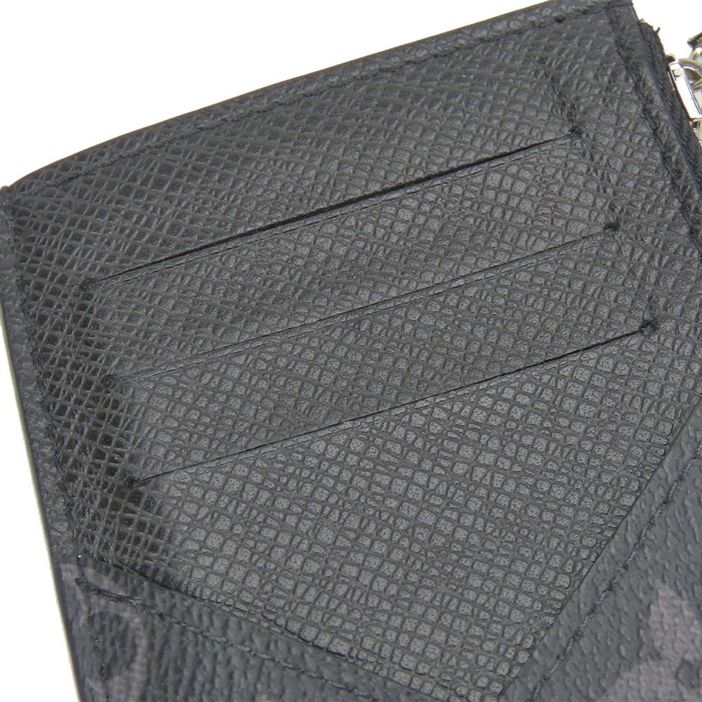 Used LOUIS VUITTON Coin case Coin card holder M30271 Monogram Eclipse Noir black Fragment case