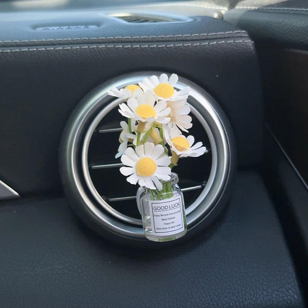 Auto Air Outlet Flower Vase Clips Ornaments Car Center Console Jasmine Vase Glass Ornaments Glass Vase Ornaments For Girls Gifts