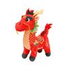 Red Dragon Cute Horse Plush Toy With Embroidery Design For Room Decoration