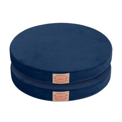 Shinnwa Sitz Memory-Schaum Runde Schale Runder Stuhl Durchmesser Rund Velours Einfache Sitzfläche Sitz Marineblau Set von 2 Kissen, Kissen, Kissen, Stuhl, Kissen, 40cm,