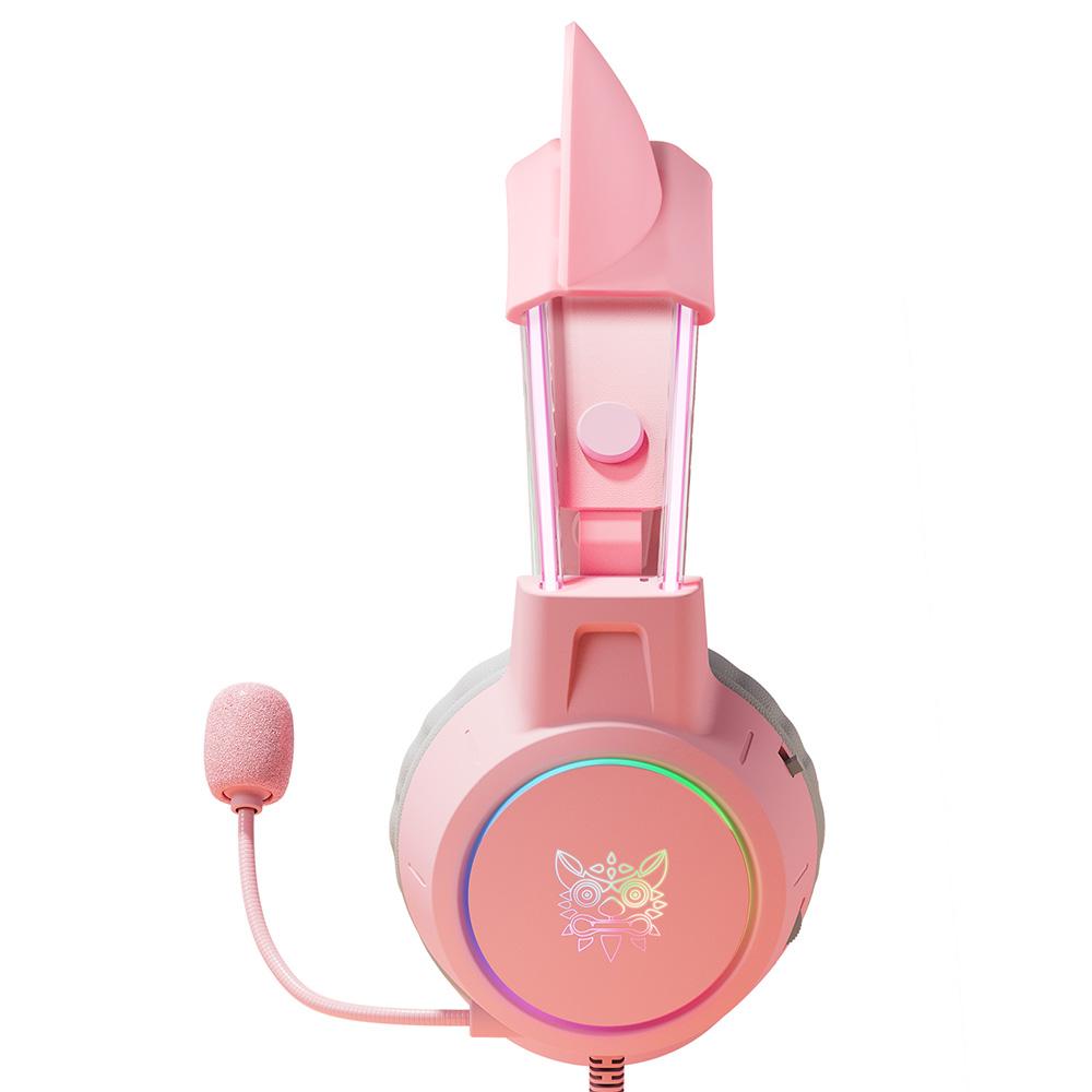 Casque Gaming Filaire ONIKUMA X15 Pro - Oreille de Chat Rose