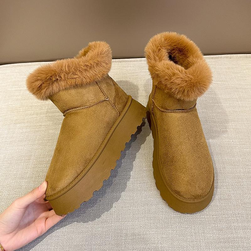 

Short Plush Fashion Women s Shoes 2026 Trend Winter New Designer Wool Women s Snow Boots Casual Party Ladies and Nude Boots 36
