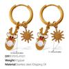 Cartoon Creative Christmas Series DIY Christmas Tree Pendant Earrings Stainless Steel Gold Plated Fashion Earrings