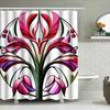 Creative abstract floral pattern shower curtain waterproof and mildew-proof bathroom curtain home decoration shower curtain