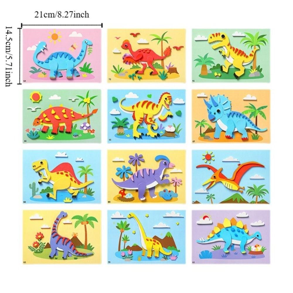 Children Toys Cartoon EVA Foam Sticker 3D Reusable Montessori Educational Toys Safe Material Funny Kindergarten Toys Boys Girls