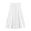 Autumn Women's Versatile Solid Color Mid-Waist Pleated A-Line Midi Skirt