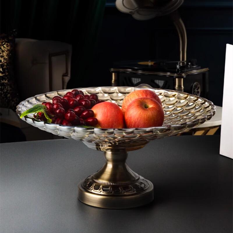 Flavinmci Crystal Glass Double Layer Fruit Snack Plate