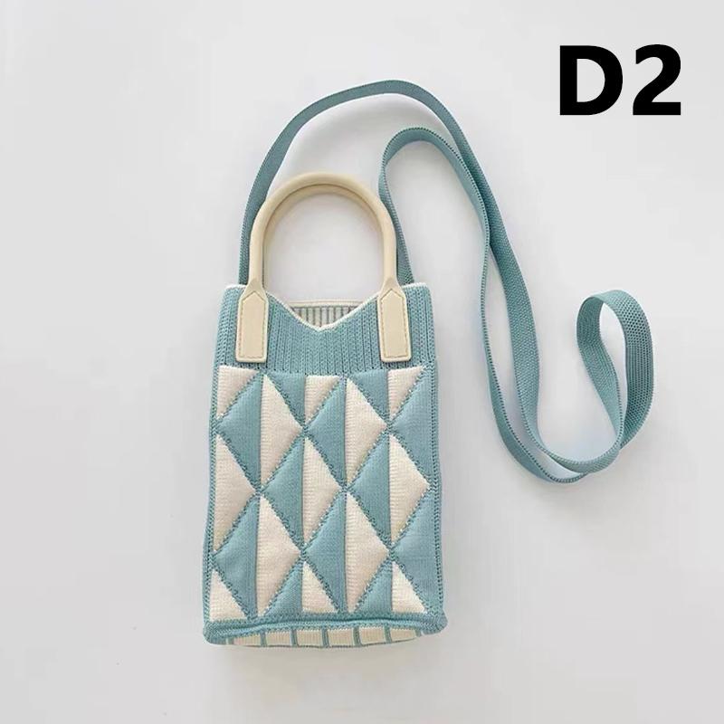 1/2/5pcs Korean Fashion Heart Knitted Mini Handbag Women Mobile Phone Shoulder Bags Girls Chic Cute Outdoor Crossbody Small Bags