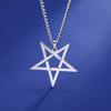 Dawapara Inverted Pentacle Necklace Gothic Pentagram Pendant Occult Amulet Witchcraft Stainless Steel Jewelry