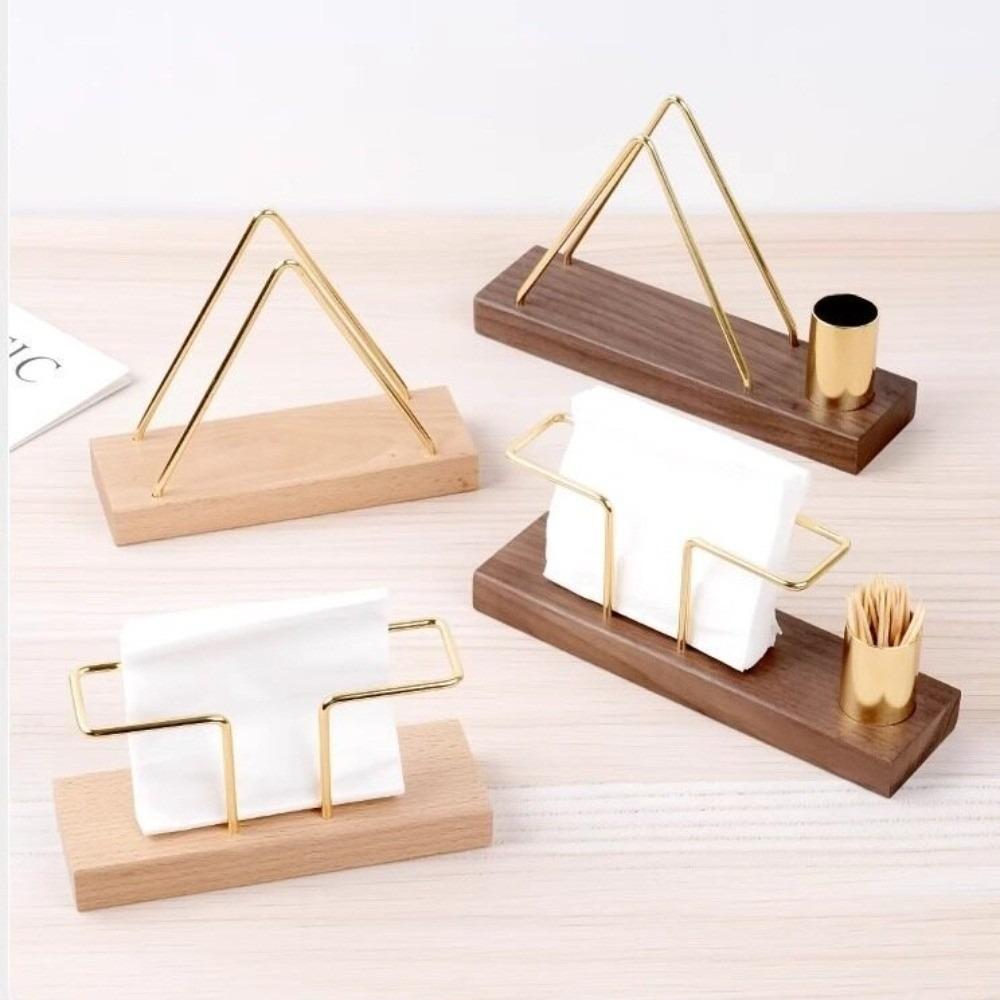 New Wood Tissue Holder Creative Design Elegant Toothpick Box Multifunction Desktop Organizer Dining Table