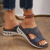 Fashion Fashion Crystal Platform Slippers for Women Open Toe Air Cushion Casual Shoes Woman Summer Lightweight Soft Sole Wedge Sandals