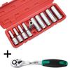 14-Piece Torx Star Hex Socket Set - E-Type Flower-Shaped, 1/2, 3/8, 1/4 Inch Sizes