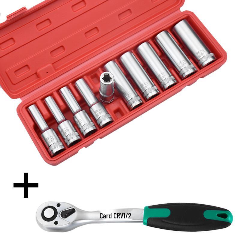 14-Piece Torx Star Hex Socket Set - E-Type Flower-Shaped, 1/2, 3/8, 1/4 Inch Sizes