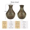 USB Wood Grain Vase Aroma Diffuser: Touch-Controlled, 7-Color Night Light, 5V Humidifier