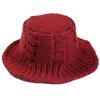 Women Winter Cable Knit Bucket Hat Twist Pattern Solid Color Warm Fisherman Cap HOM