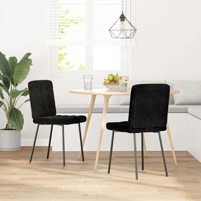 VidaXL Chaises à manger lot de 2 Noir Velours 4101086
