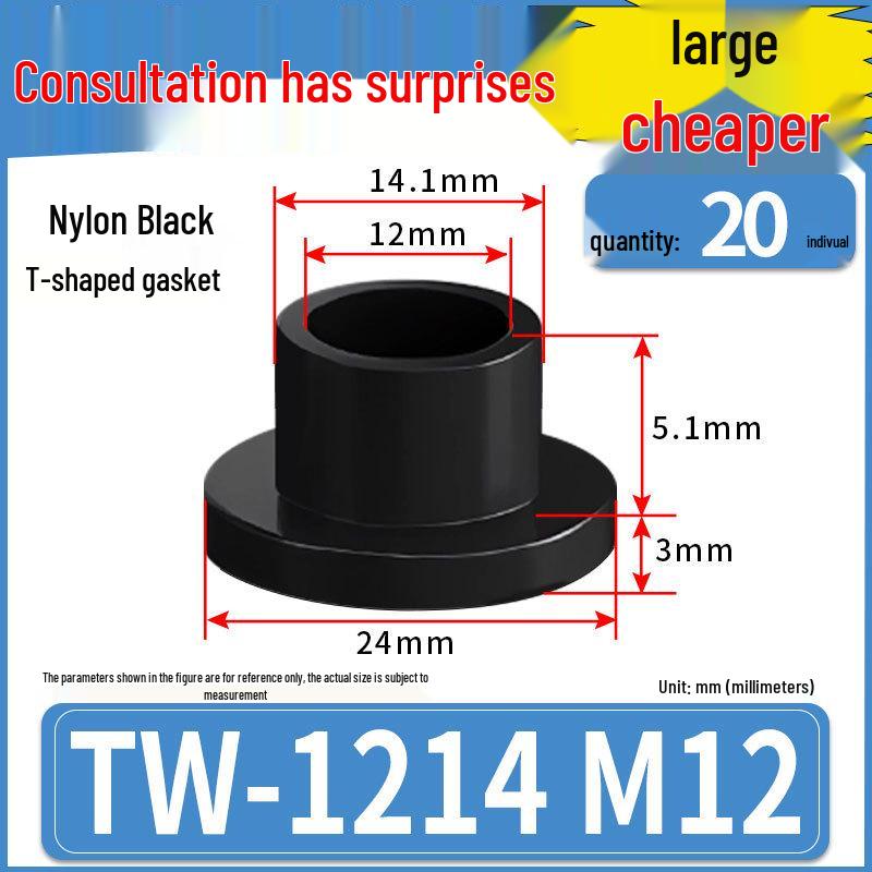 T-shaped Nylon Insulating Washer for M2-M12 Shafts