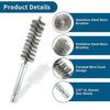 6/12Pcs Stainless Steel Wire Brush Set - 1/4 Inch Hex Handle Drilling Cleaning Tools for Grinding, Polishing & Rust Removal
