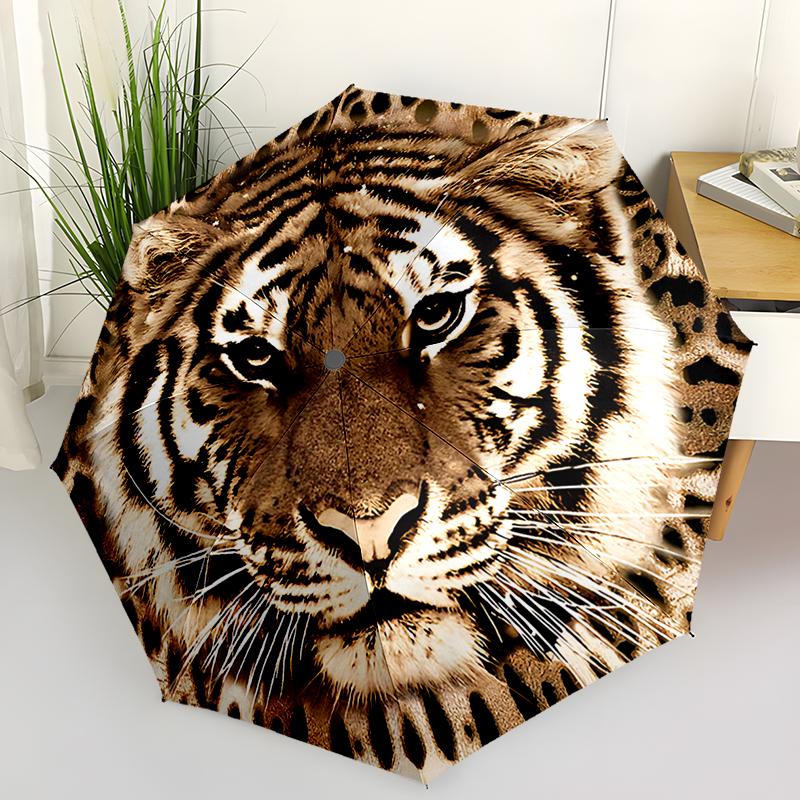 

Yin Yang Tigers Folding Umbrella Fashion Auto-Open Design 8 Iron Ribs Plastic Handle Foldable Sunshade Perfect Christmas Gifts