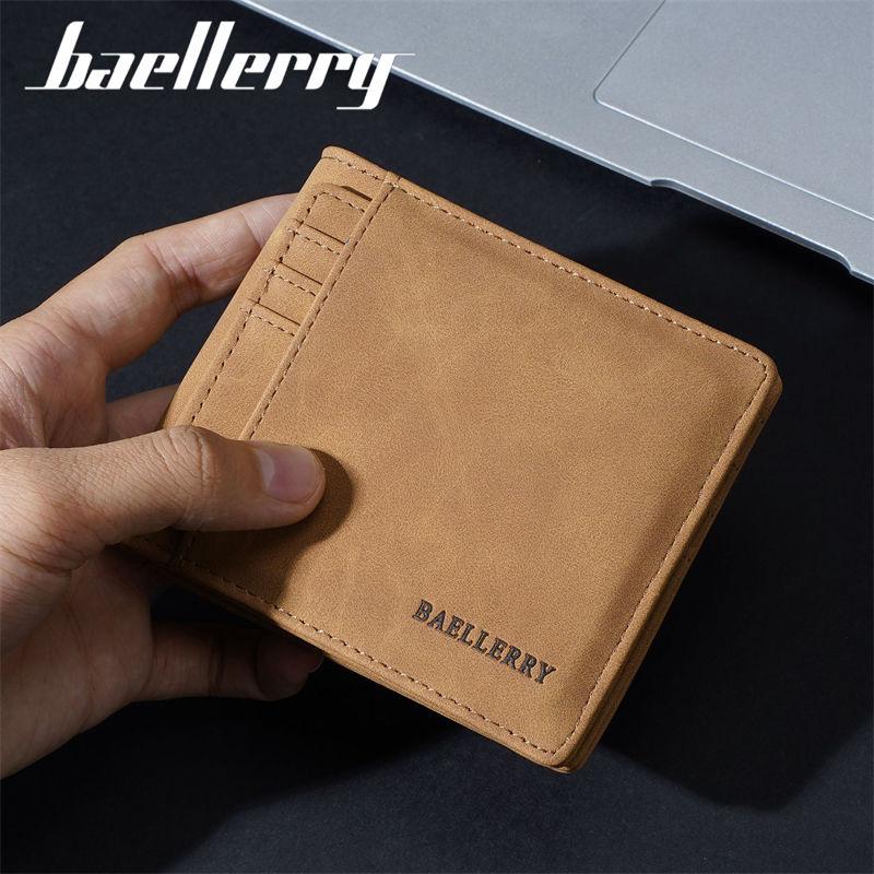 Men Fashion Short Wallets Vintage Design Bi-fold Card Holder Purse for Man Male Classic Money Packs Bags GZW