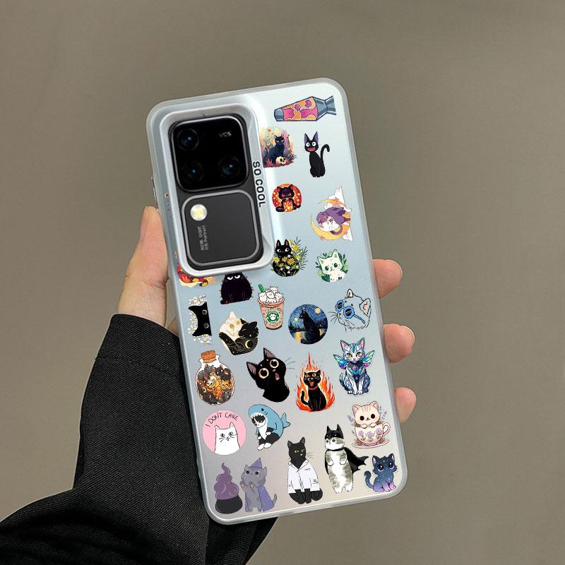 For Samsung Galaxy S24 S23 Ultra Plus FE S25 S22 Ultra Plus S21 FE Laser Phone Case Cute Popular Cartoon Cats Collection Covers