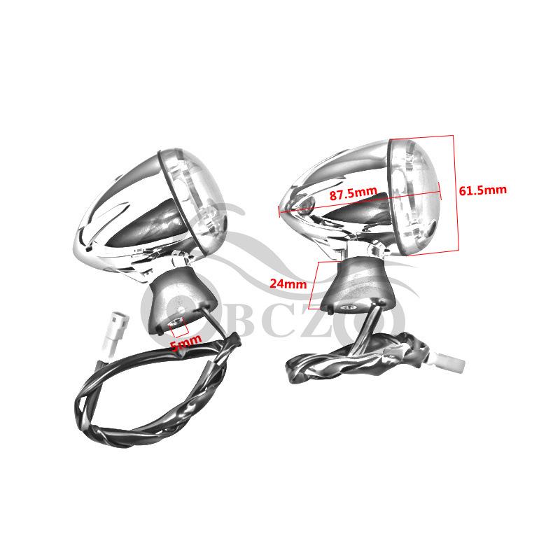 LED Turn Signal Indicators for Indian Scout Motorcycles - Amber Front & Rear Pair