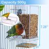 Kein Chaos Vogelfutterspender Automatischer Papageien Futterspender Tränke Acryl Samen Futterbehälter Käfig Zubehör für Kleine und Mittlere Wellensittiche