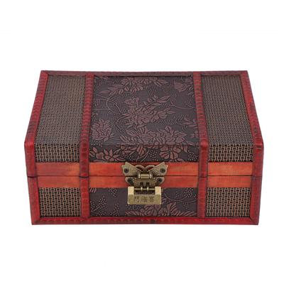 Caja Cofre Organizador Clásico de Madera para Almacenamiento de Joyas con Cerradura