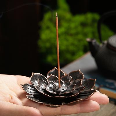 Θυμίαμα κράματος Θυμιάματο ραβδί Buddhism Lotus Line Θυμίαμα Πιάτο σανταλόξυλο Βάση με πηνία Ναοί Yoga Studios Διακόσμηση σπιτιού