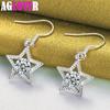 925 Sterling Silver AAA Zircon Star Drop Earring Jewelry