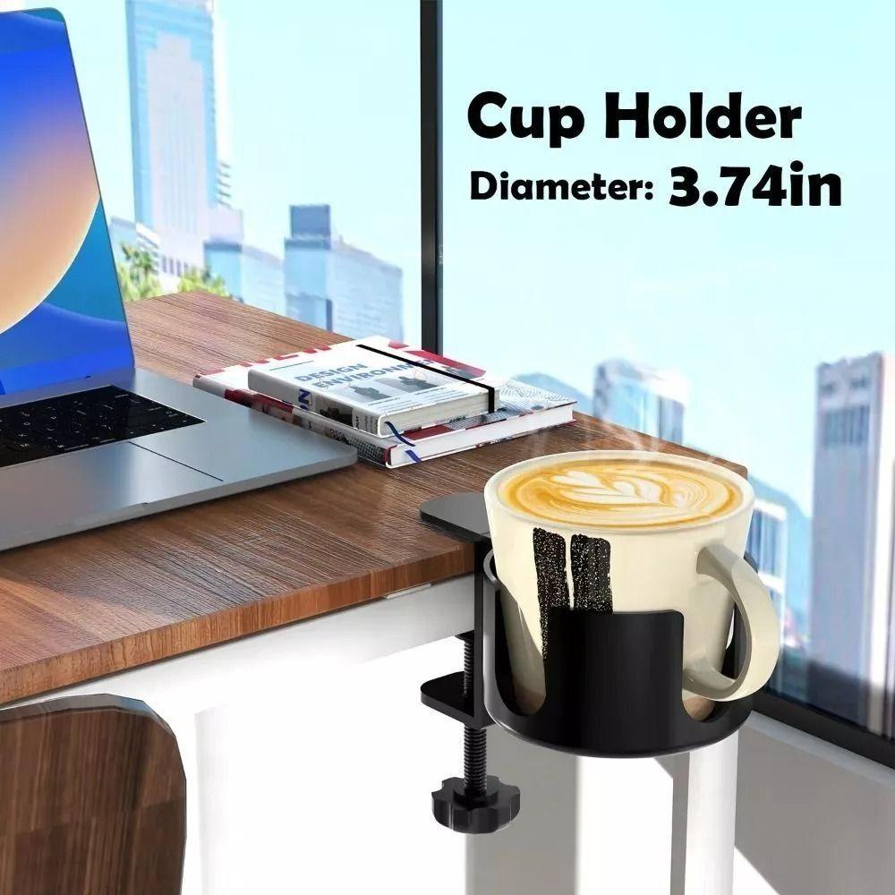New Punch-free Desk Cup Holder Clamp Anti-Spill Removable Large Cup Mug Holder Adjustable Household Desk Drink Bottle Holder