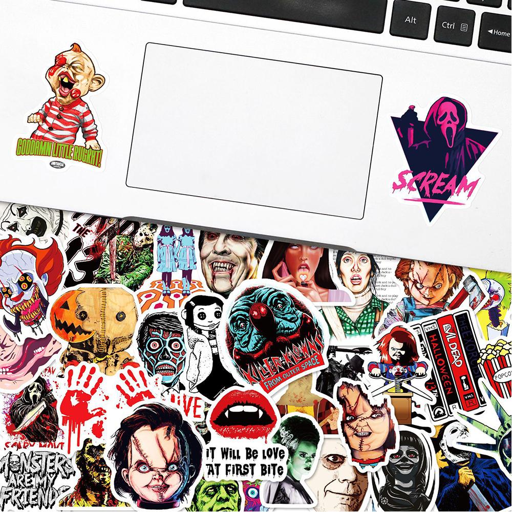 100 stk Skrekkfilmkarakterer-klistremerker for Bumper Laptop Skateboard-telefonbiler