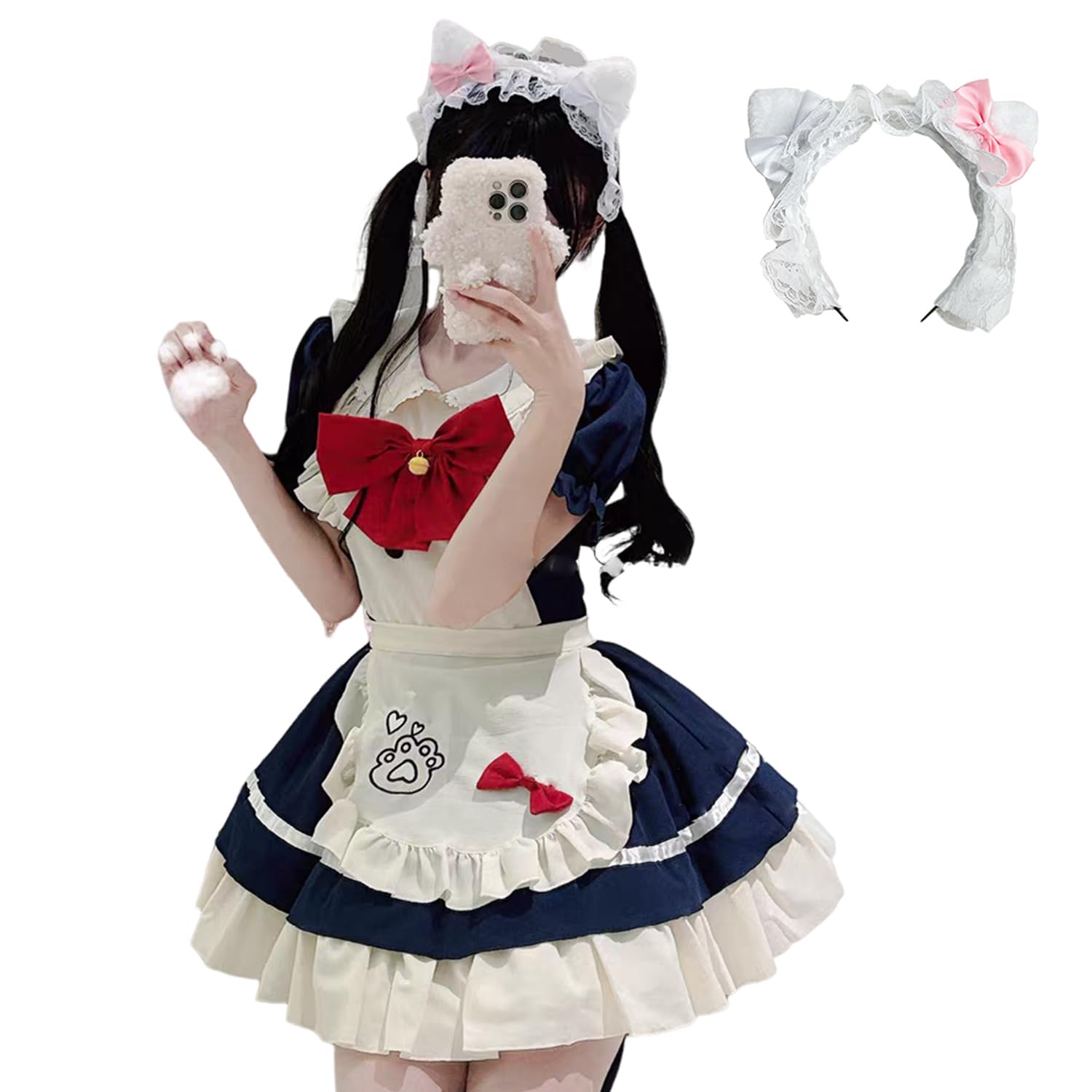 

AOTYP Maid Cat Girl Cute Halloween Costume for Women and Plus Little Sister Maid Large Complete Cute School Cultural Photo Size S Costume,