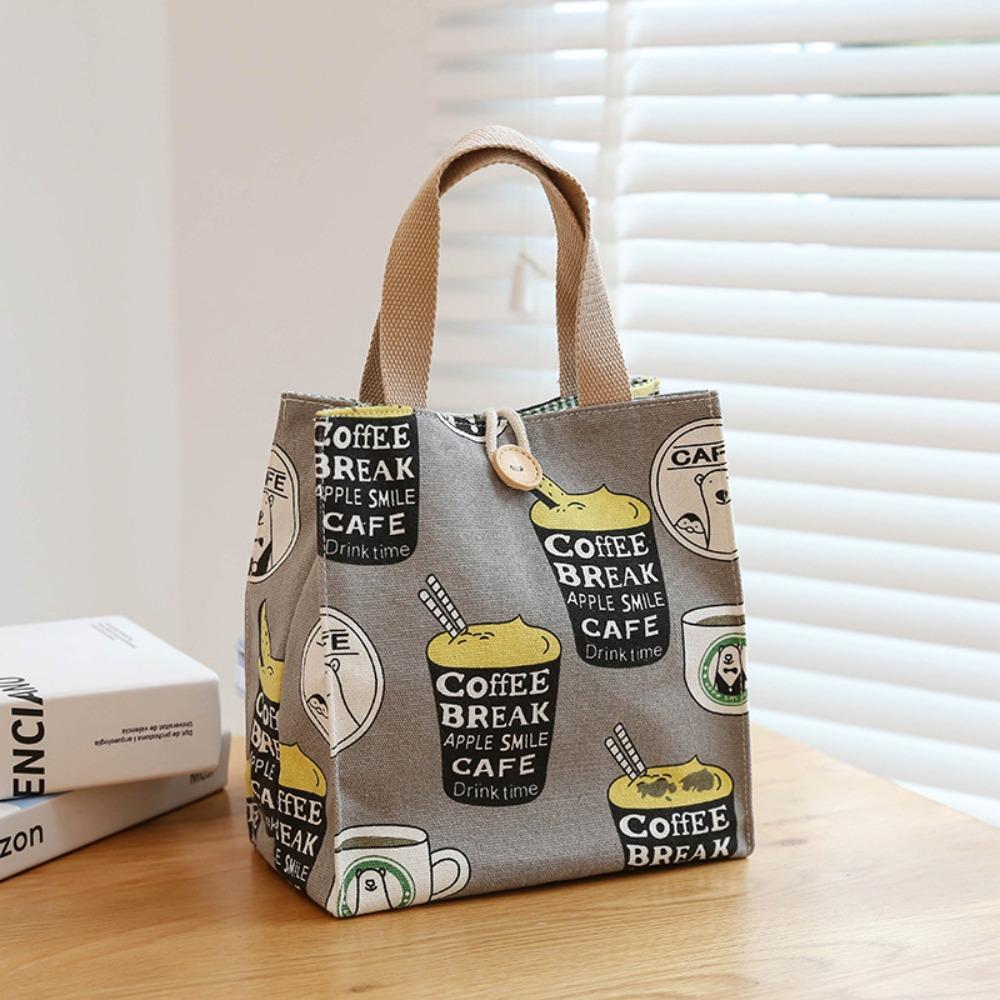 

Portable Canvas Travel Picnic Lunch Bags Printed Butterfly Lunch Bag For Women Girla Large Capacity Work Food Container Bags S