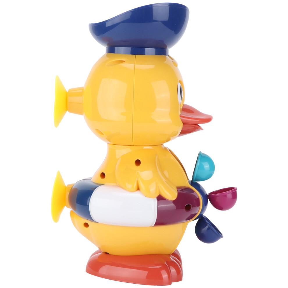 Lern-Badespielzeug für Kleinkinder, Kreatives Murmelbahn-Badespielzeug, Schwimmende Aufzieh-Ente zum Spielen im Wasser, Drehbarer Wasserrad & Sich Drehende Augen,