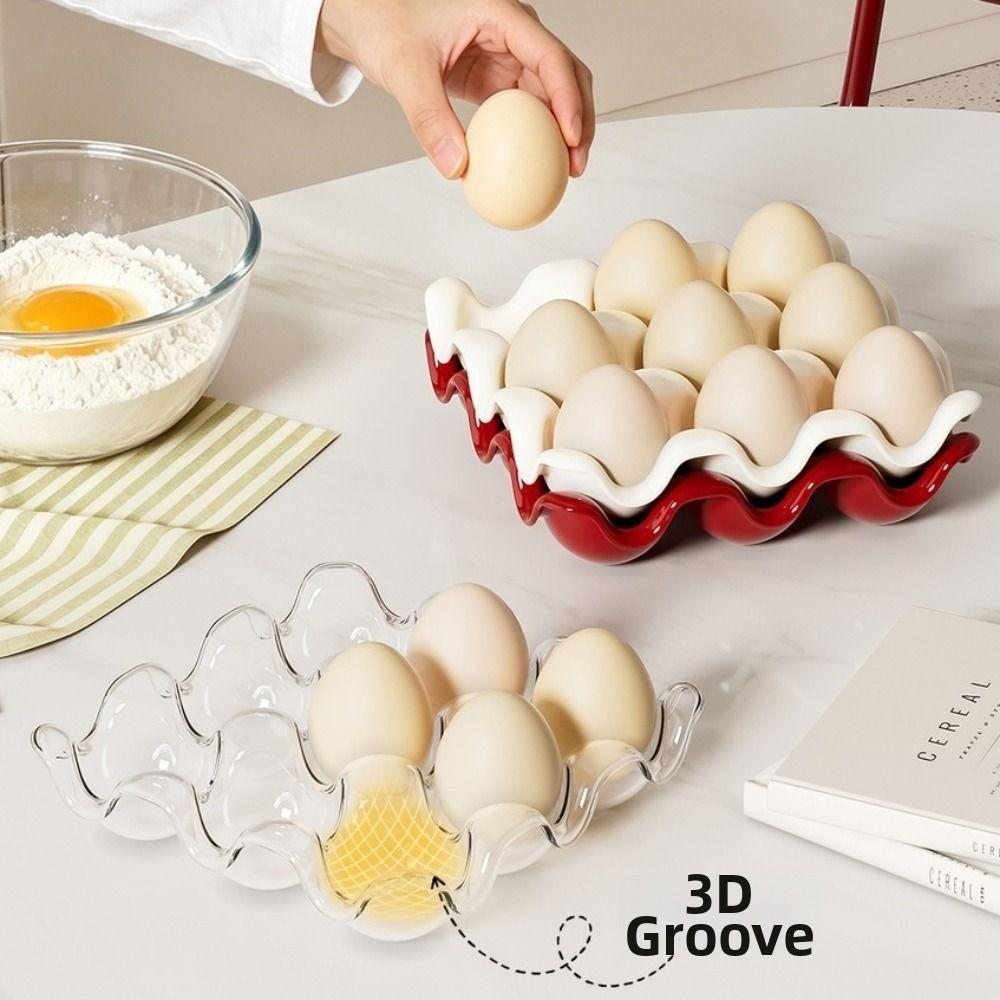 Divided Compartments Egg Organizer PET Eggs Fresh Storage Box  Kitchen Countertop
