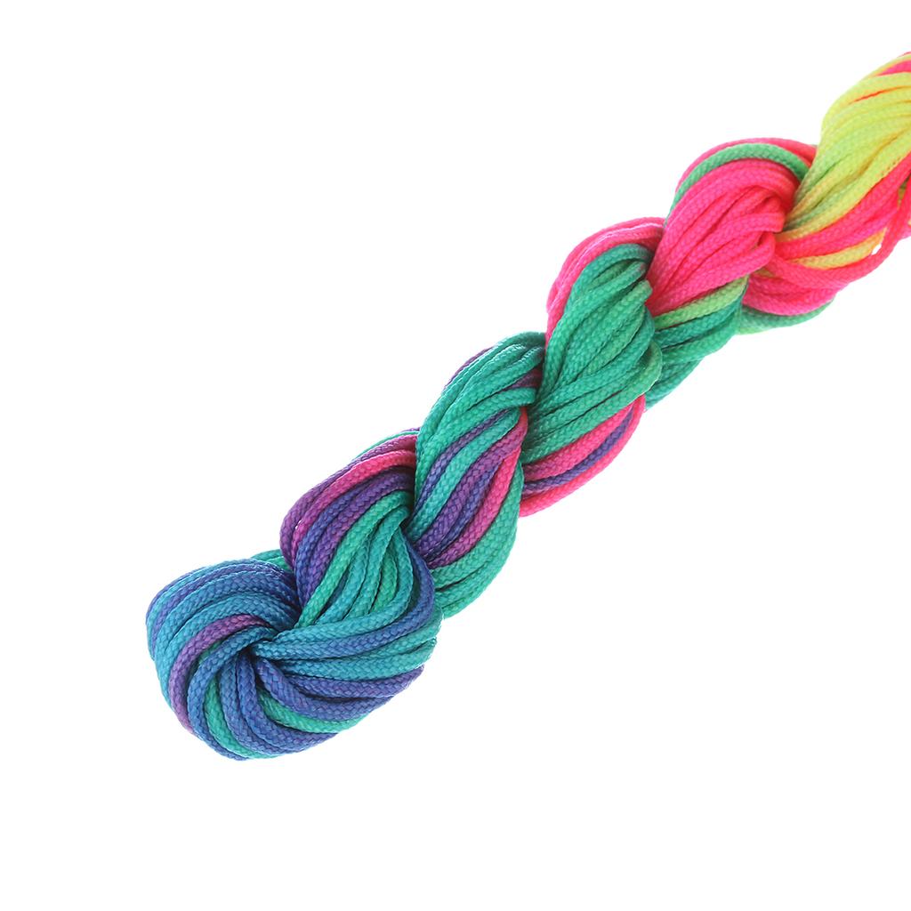 1/1.5mm Multicolor Nylon Cord Chinese Knot Thread Braided String for Jewelry Making Bracelet Tassels Beading Thread Supplies