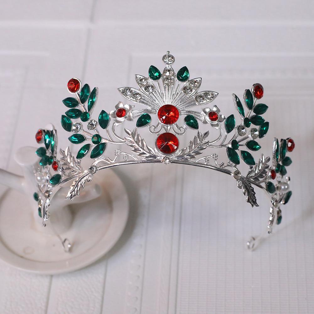 1 Stück Exquisite Weihnachtskrone Elegantes Strass Metall Haaraccessoire Geeignet zum Tragen Weihnachtsfeier Unisex Weihnachtsgeschenk