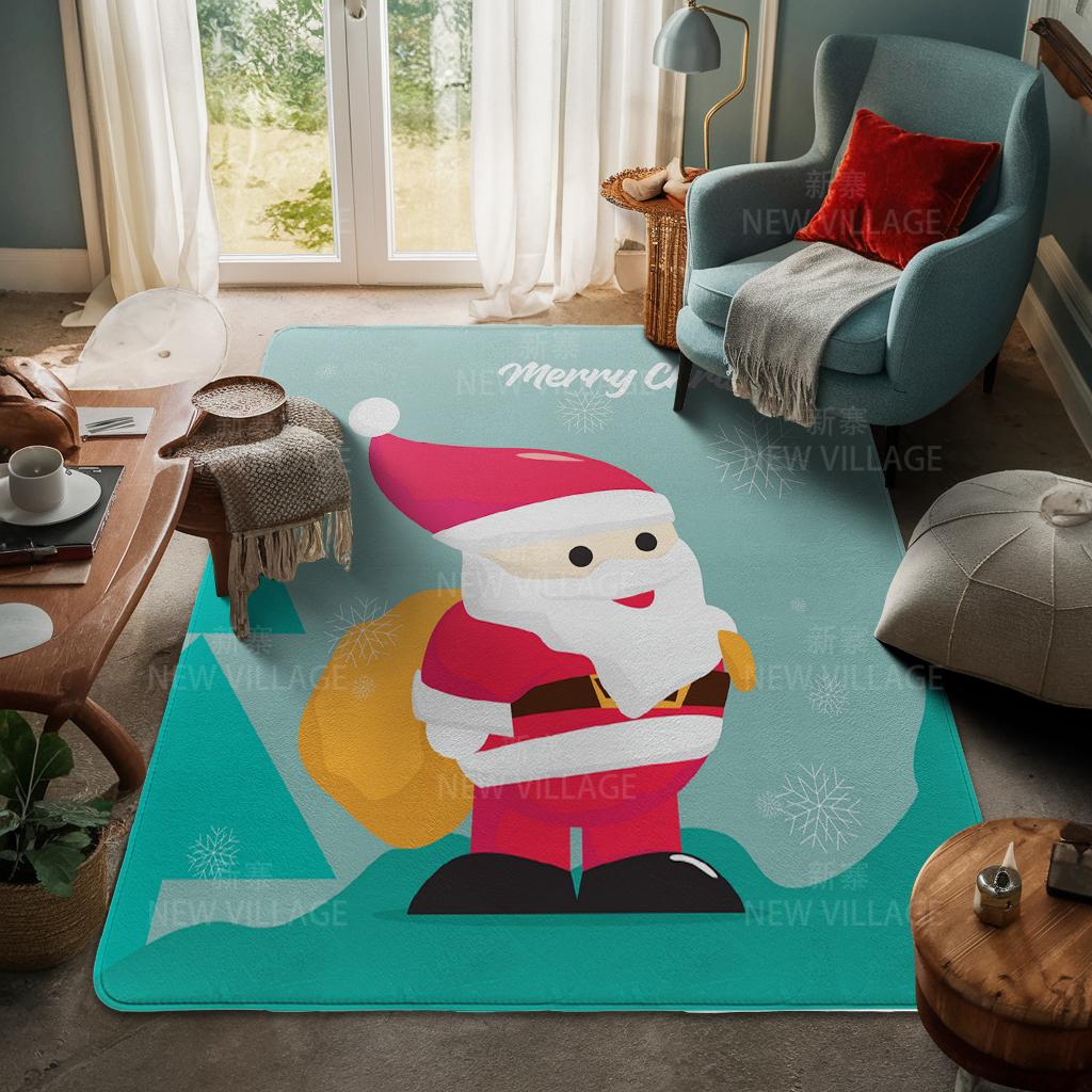 House Entrance Carpet Home Door Mat Living Room Bath Foot Bathroom Non-slip Water Absorption Rugs Bath Merry Christmas Winter