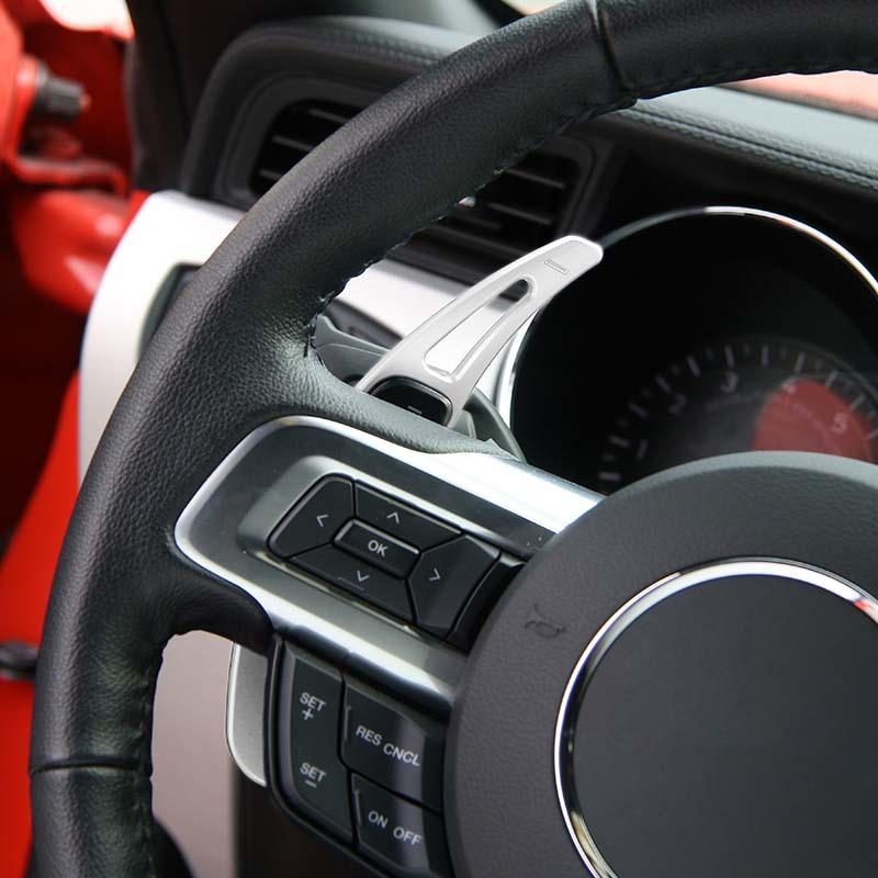 Car Shift Paddles Decorative Cover Stickers Fit For Ford Mustang 2015 Up Aluminum Alloy Interior Accessories