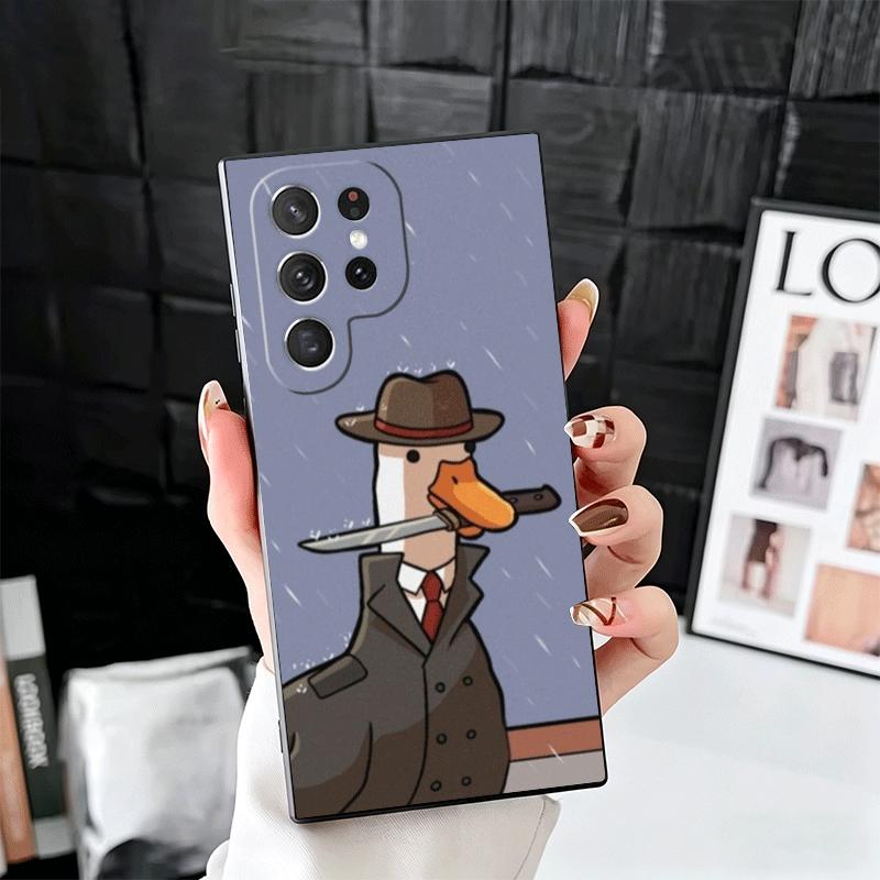 Funny Cartoon Goose Game Soft Phone Case for Samsung Galaxy S26 S25 Edge S24 Ultra S23 Plus S22 S21 FE S20 Black Cover Back Shel