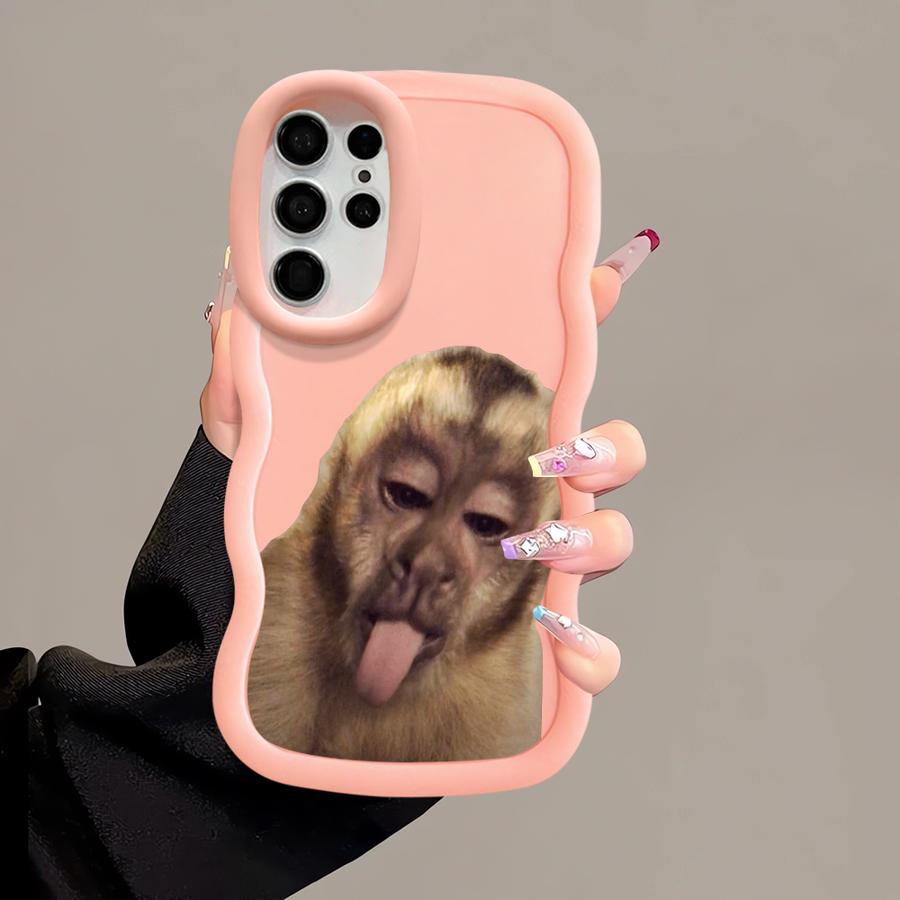 Monkey Drink Trend Soft Phone Cover Case for Samsung Galaxy A25 S21 S23 Plus S22 Ultra A26 S24 S25 S20 FE A54 A24 A35 A36 A34