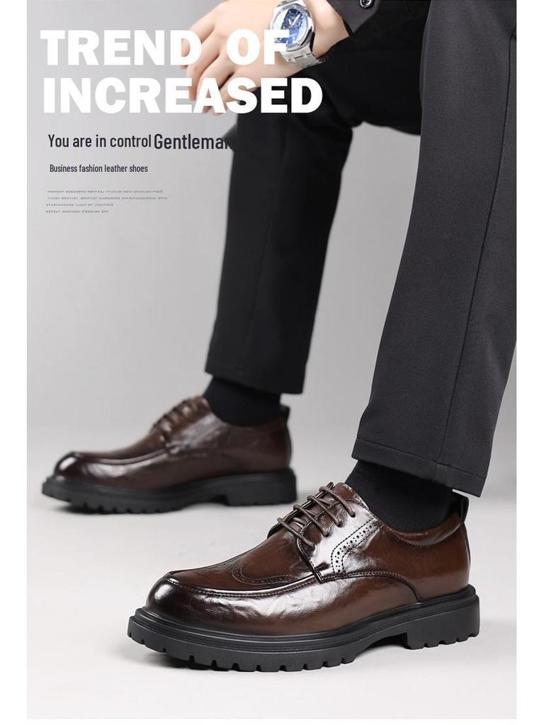 Pánské černé kožené brogue boty - Business, formální a ležérní styly vhodné na svatby nebo pro každodenní nošení.