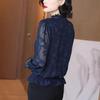 Floral Printed Chiffon Shirt Casual Loose T Shirt for Women